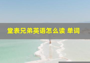 堂表兄弟英语怎么读 单词